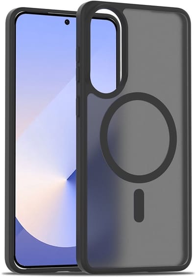 Lunso Geschikt voor Samsung Galaxy S25 Edge slank backcover hoesje met magnetisch ondersteuning - Zwart