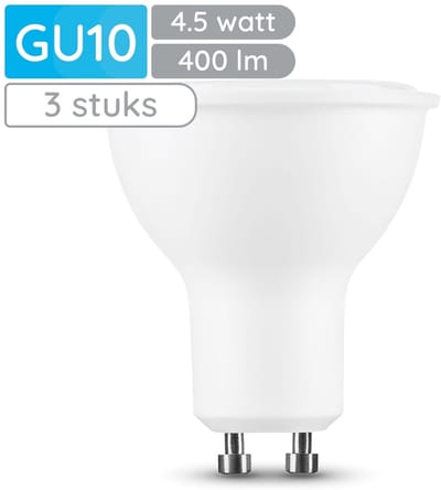 Modee GU10 LED Lamp 4.5W - 400lm - 2700K - Warm Wit - LED Spot - Vervangt 35W Halogeen Gloeilamp - 3 stuks