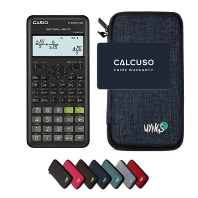 Casio fx-82ES Plus 2nd edition incl. WYNGS Beschermhoes Blauw - Wetenschappelijke Rekenmachine - Basis Pakket