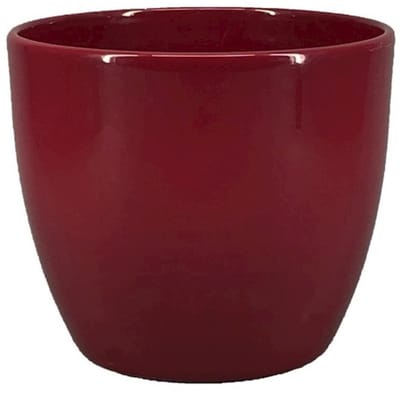 Floran Plantenpot - wijn rood - glanzend - keramiek - 17 x 15 cm - woondecoratie