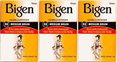 Bigen Hair Powder - 56 Rich Medium Brown - Voordeelverpakking 3 Stuks