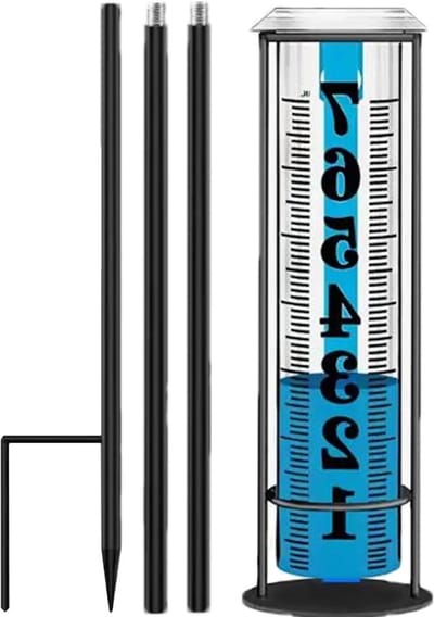 Regenmeter Buiten - Tuinmeter Neerslag - Waterhoeveelheid Meten - Verstelbare Hoogte - 27 cm - Doorzichtig
