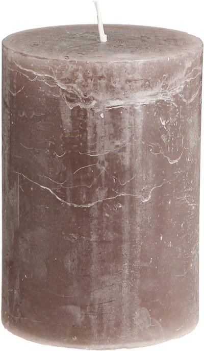 Effen bruine pilaarkaarsen, 85x120mm, set van 2, lang brandend, decora