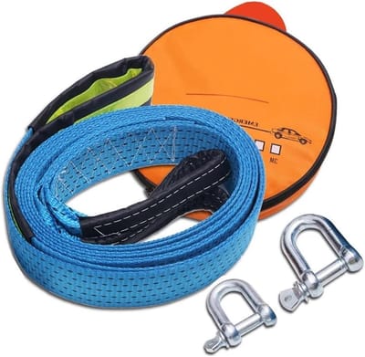 Sleepkabel Auto - Trekkabel Noodgeval - Voertuig Bevrijden - Hoge Sterkte Nylon - 3M 8 Ton - Blauw