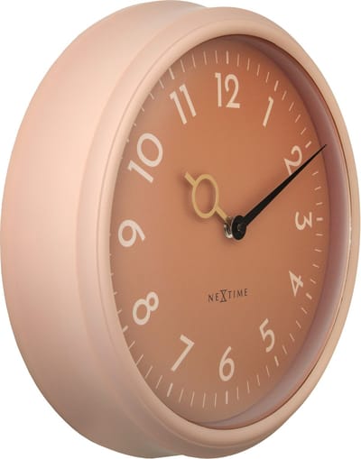 Wandklok 30,5cm - Stil - Perzik - ABS - NeXtime 'Golden Hour Wall'
