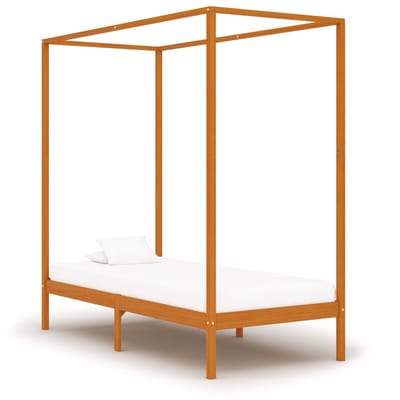 vidaXL - Hemelbedframe - massief - grenenhout - honingbruin - 100x200 - cm