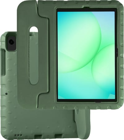 Hoesje Geschikt voor Samsung Galaxy Tab A11 Plus / A9 Plus - Kinderhoes Shockproof Bumper - Kidsproof Case - Tablet Hoes - Kinder Hoes Cover - Donkergroen