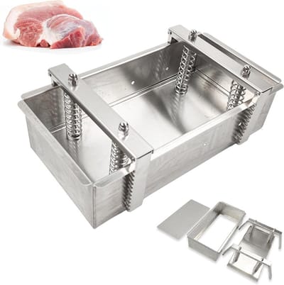 Vleespers Roestvrij Staal - Vleesvormer Hamburger - Zelf Vlees Bereiden - Verwijderbaar & Antiaanbak - 5kg Capaciteit - Zilverkleurig
