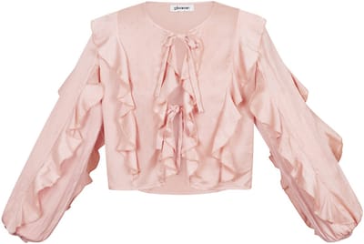 Gimme - Blouse with Ruffles – Elegante Blouse met Ruches – Romantisch Geweven Shirt voor Lente & Zomer - Roze - Maat S