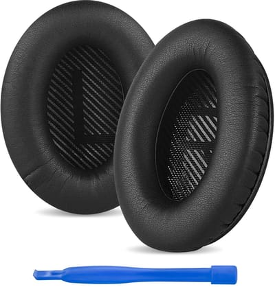 Dailygoods - Vervangende oorkussens - Eiwit leer - Zwart - Hoofdtelefoon oorkussens - Comfortabel en duurzaam - Geschikt voor Srhythm NC25/NC25 Pro
