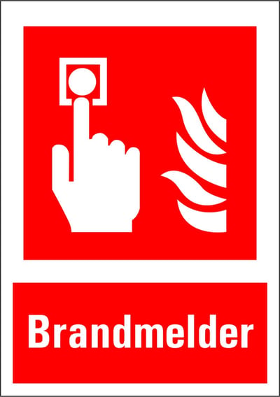 Brandmelder sticker met tekst 210 x 297 mm