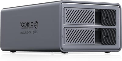 Aluminium 2 Bay RAID behuizing voor 3.5 inch HDD's tot 2 x 22 TB, ideaal voor dataopslag en bescherming