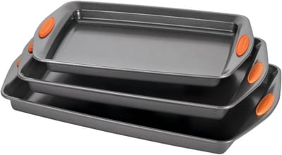 Bakset 3-delig - Bakblikken - Bakken en braden - Anti-aanbaklaag - 9x13 10x15 11x17 inch - Grijs