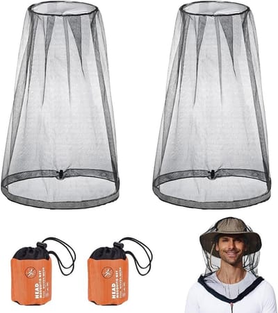 Muggennet met draagtas voor buitenactiviteiten zoals vissen, klimmen en beekeeping, 2 stuks, universele maat