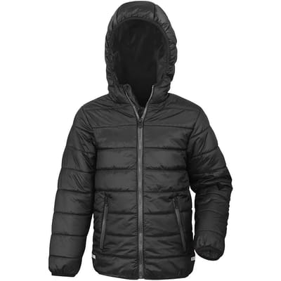 Result Junior Soft Padded Jacket RT233J - Black/Black - XXS (2-3)