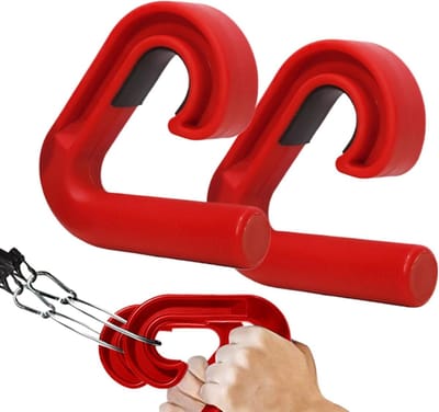 Fitness Handgrepen - Grip Bevestiging - Kracht Training - Neutrale Positie - 13x13cm - Rood