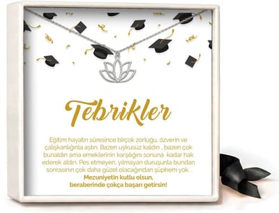 Pera Jewelry - 925 sterling zilveren Lotus ketting - Lotus Kolye – Tebrikler - Collier - Ketting Dames - Ketting met Hanger
