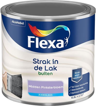 Flexa - Strak In De Lak Buitenlak Zijdeglans - Midden Pinksterbloem - Mengverf - 500 Ml
