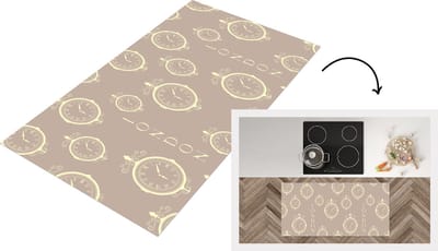 Keukenloper - Loper keuken - Londen - Klok - Patroon - Vintage - 120x60 cm - Keukenloper vinyl