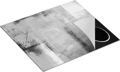 Chefcare Inductie Beschermer Abstracte Kunst - Zwart Wit - 60x50 cm - Afdekplaat Inductie - Kookplaat Beschermer - Inductie Mat