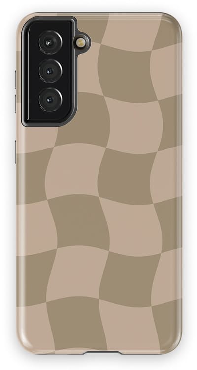 Checkered Warp Hoesje Samsung Galaxy S21 | Geschikt Voor Mag | Uniek Design Hoesje | Beschermhoes Samsung Galaxy S21 Sandwave