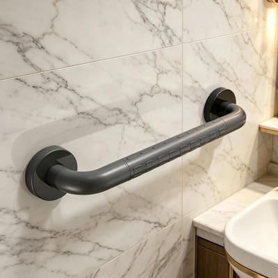 Douchebeugel - Badkamer handgreep - Veiligheid in huis - Roestvrij staal - 60 cm - Zilver