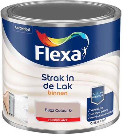 Flexa - Strak In De Lak Binnenlak Hoogglans - Buzz Colour 6 - Mengverf - 500 Ml