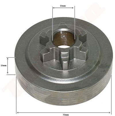 Koppelingstrommel passend op Chinese kettingzaag 25cc 3/8'' 6T