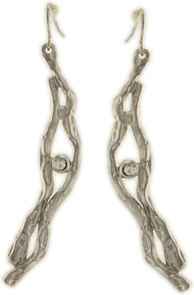 Behave - Dames oorbellen - Zilverkleur artistiek design - Statement 6 cm