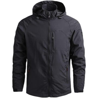 Lente en Herfst Herenjas Dunne Klimsport Buitenjas Casual Sport Windjack Jas met Capuchon voor Mannen 5XL black