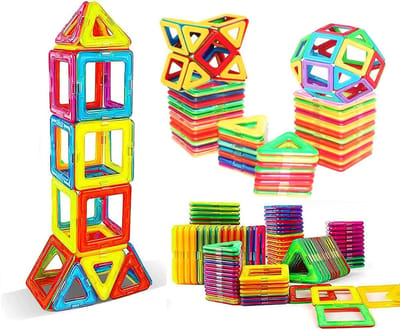 Daity 60 stuks - Magnetische bouwstenen speelgoed - magnetische bouwstenen voor kinderen tegels 3D set kasteel speelgoed tegels onderwijs - geschikt voor jongens en meisjes vanaf 3 jaar (willekeurige kleuren)