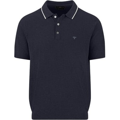 Fynch-Hatton Polo Subtle Faux-Uni Structure Cotton Linnen Navy / male