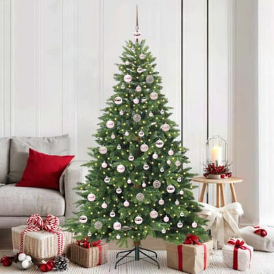 vidaXL - Kunstkerstboom - met - 300 - LED - met - standaard - Groen - 180 - cm - PE - en - PVC