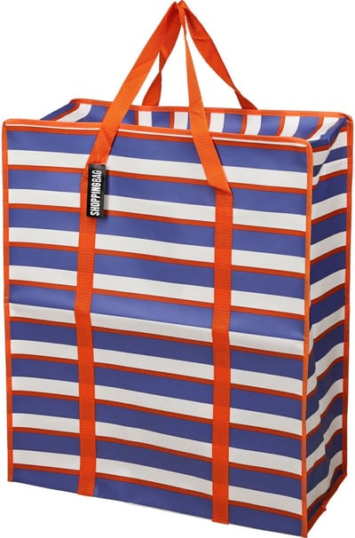 Storage Solutions Grote opberg tas voor dekens/kussens/speelgoed - met rits - Retro kleuren mix - 55 x 27 x 65 cm - met hengsels - 96 Liter