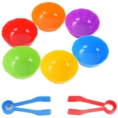 Tasses de Classification pour Enfants Ensemble de Jouets de Comptage et de Tri Couleurs Arc-en-ciel Bols Pinceaux Apprentissage de la Motricité Fine Jouets