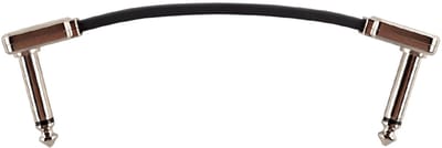 Ernie Ball Flat Ribbon Patch Cable - 7,5 cm - Right-Angle - Zwart - Pedalboard Kabel