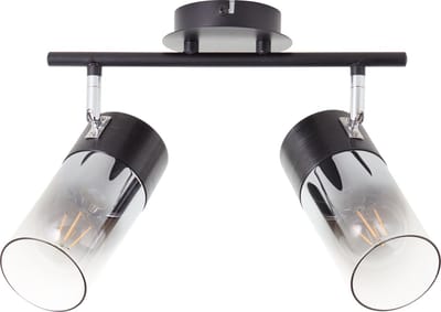 Brilliant Alia spot barlamp 2 lampen zwart/rookglas hout/zwart metaal 2x A60, E27, 40 W