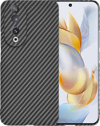Hoesje geschikt voor HONOR 90 - Techsuit Carbonite FiberShell Carbon Back Cover - Zwart