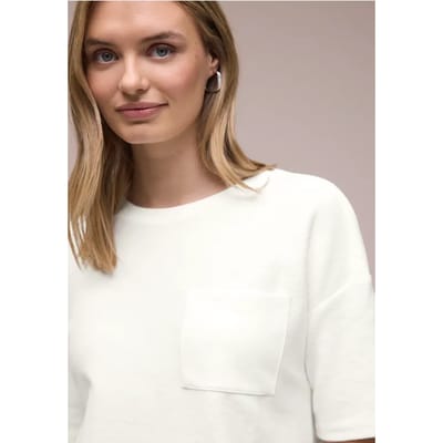 Shirt met korte mouwen en structuurmix