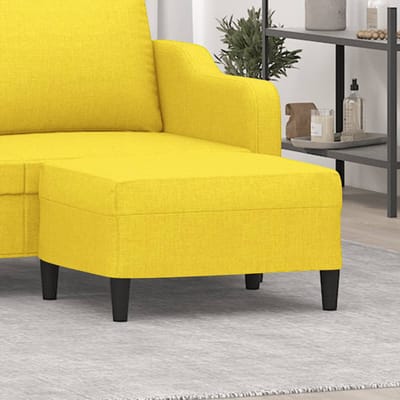 vidaXL - Voetenbank - 70x55x41 - cm - stof - lichtgeel