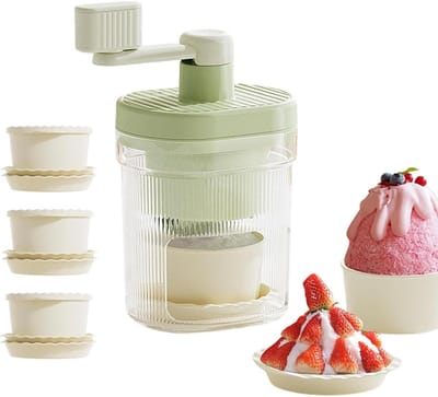 IJsmachine Set - Crushed IJs Maker - Dranken Maken - Handmatig Met Zwengel - 14 x 24 cm - Wit