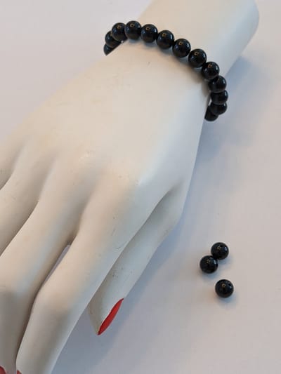 M-apART-Edelsteen 8 mm-armband-Onyx-925-zilver-maat 16