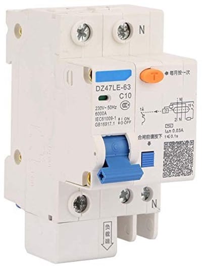 Allecto - Differentiële Schakelaar - 1P + N 10A - Kortsluitbeveiliging voor Veiligheid - Betrouwbaar en Veilig - Geschikt voor Elektrische Instal