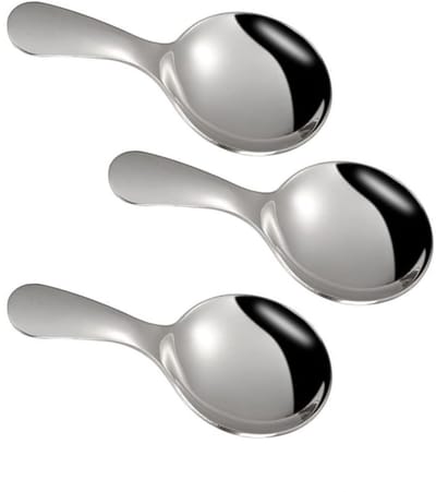 Dailygoods- Zoutlepel 3 Stuks - Theelepel - Suikerlepel - Maatlepel - IJslepel - Roestvrij Staal 9x4,5 cm