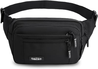 Multifunctionele Heuptas voor Heren en Dames met Ritssluiting voor Outdoor Activiteiten, Sport en Wandelen - Zwart, 20x13x9cm