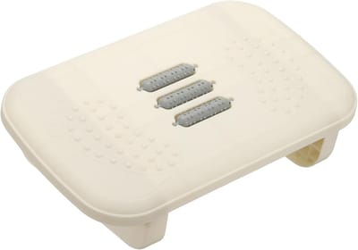 Voetenbank - Voetensteun - Voetensteun voor Kantoor – Vast Model – Antislip – Masserende Textuur – Ontlast Rug en Benen cm – Zitcomfort – 37.5x23x11.5cm– Witgrijs