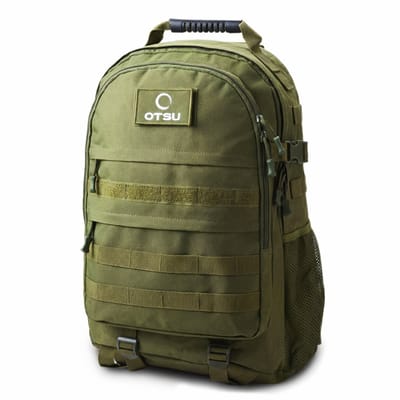 Expedition | Legergroene tactische rugzak van 35 liter met meerdere vakken en patchpaneel