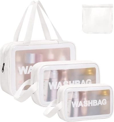JGS ® Handige Transparante Reistas Set van 4 Stuks voor Cosmetica en Toiletten