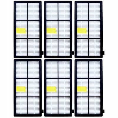 Sillar 6x Stofzuigerfilter - HEPA-filter voor Robotstofzuiger - geschikt voor iRobot Roomba Serie 800 900 – vervangingsfilter voor modellen 966, 971, 975, 980, 981