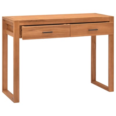 vidaXL - Bureau - met - 2 - lades - 100x40x75 - cm - teakhout